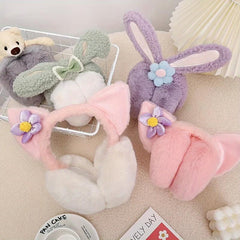 Warm Cartoon Earmuffs Female Foldable Plush Cold Proof Ear Protector