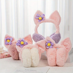 Warm Cartoon Earmuffs Female Foldable Plush Cold Proof Ear Protector