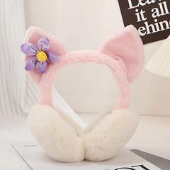Warm Cartoon Earmuffs Female Foldable Plush Cold Proof Ear Protector