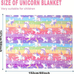 Unicorn Glow-In-The-Dark Blanket for Girls Birthday