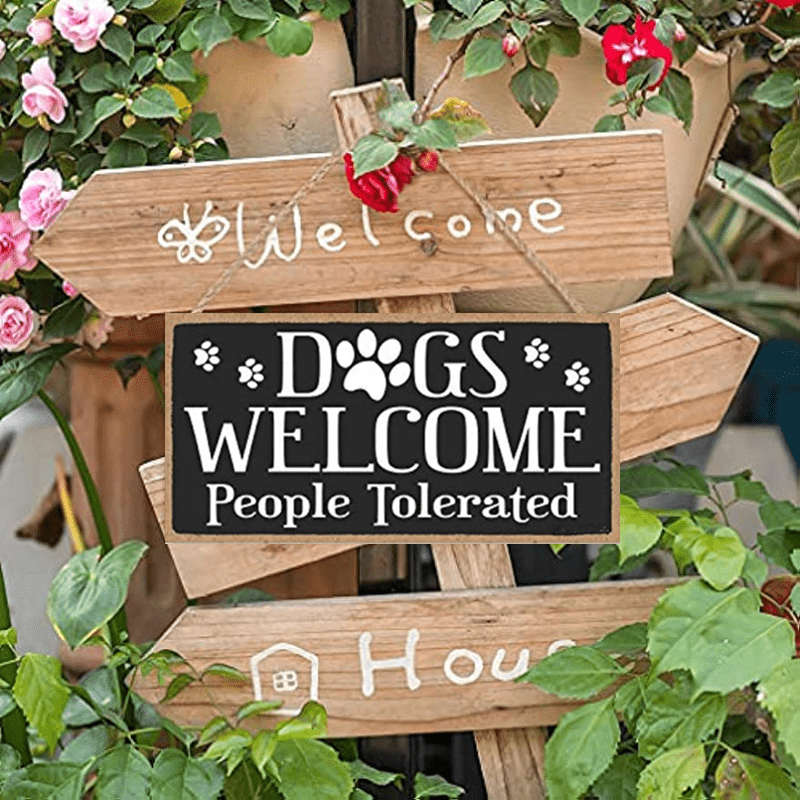 Dog Welcome People Tolerated Hanging Wall Art Decor