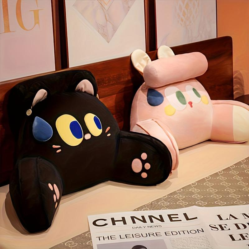 Cartoon Cat & Puppy Bedside Cushion Soft Bag Backrest Holiday Gift Pillow
