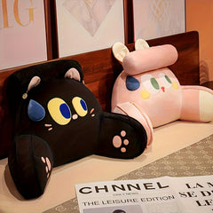 Cartoon Cat & Puppy Bedside Cushion Soft Bag Backrest Holiday Gift Pillow