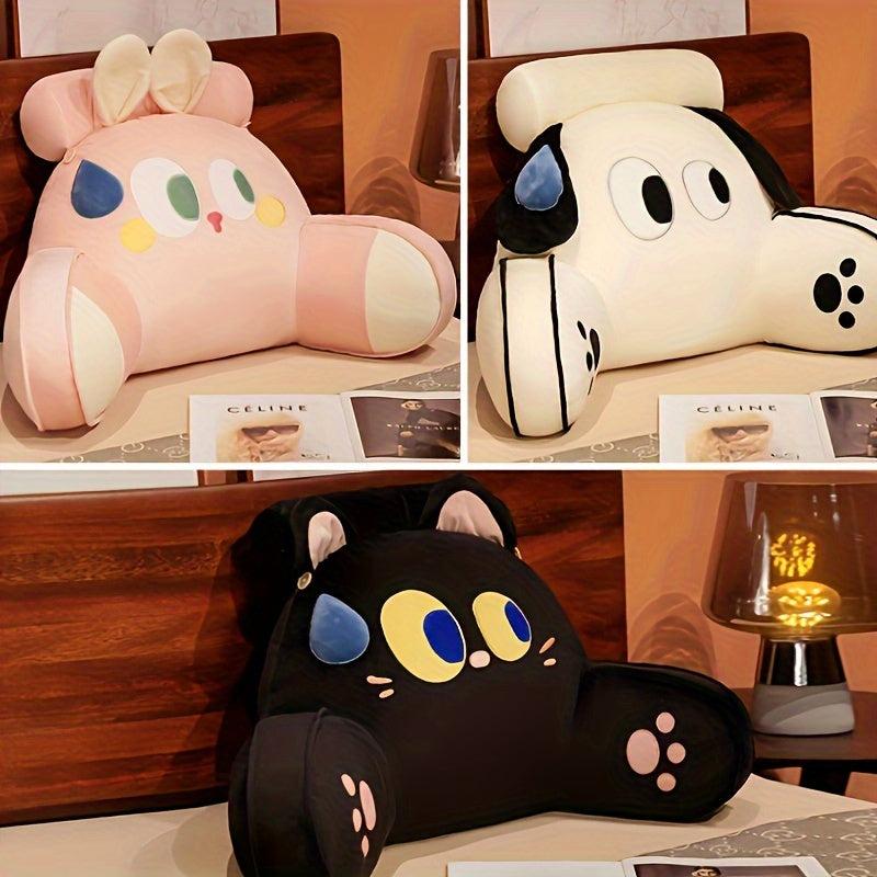 Cartoon Cat & Puppy Bedside Cushion Soft Bag Backrest Holiday Gift Pillow