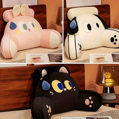 Cartoon Cat & Puppy Bedside Cushion Soft Bag Backrest Holiday Gift Pillow