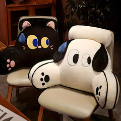 Cartoon Cat & Puppy Bedside Cushion Soft Bag Backrest Holiday Gift Pillow