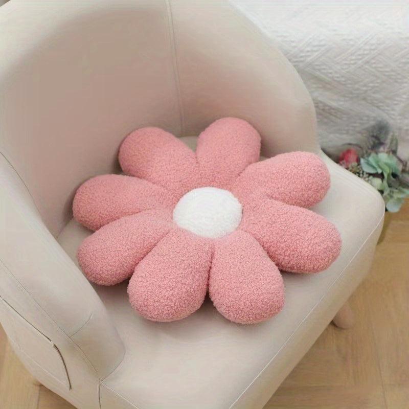 8in Plush Pink Flower Cushion for Kids Bedroom Decor