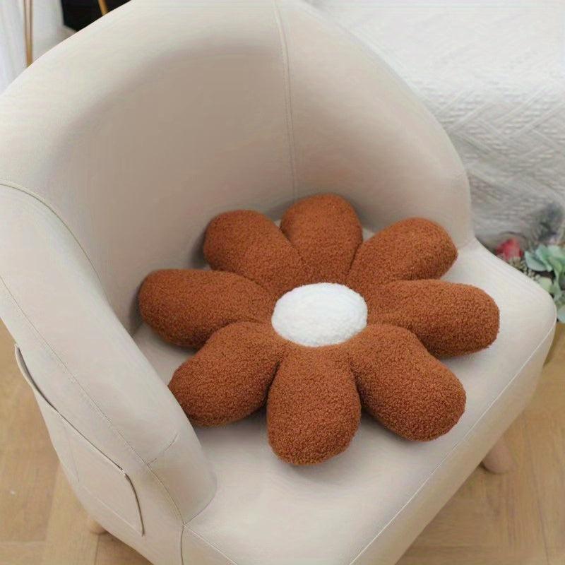 8in Plush Pink Flower Cushion for Kids Bedroom Decor