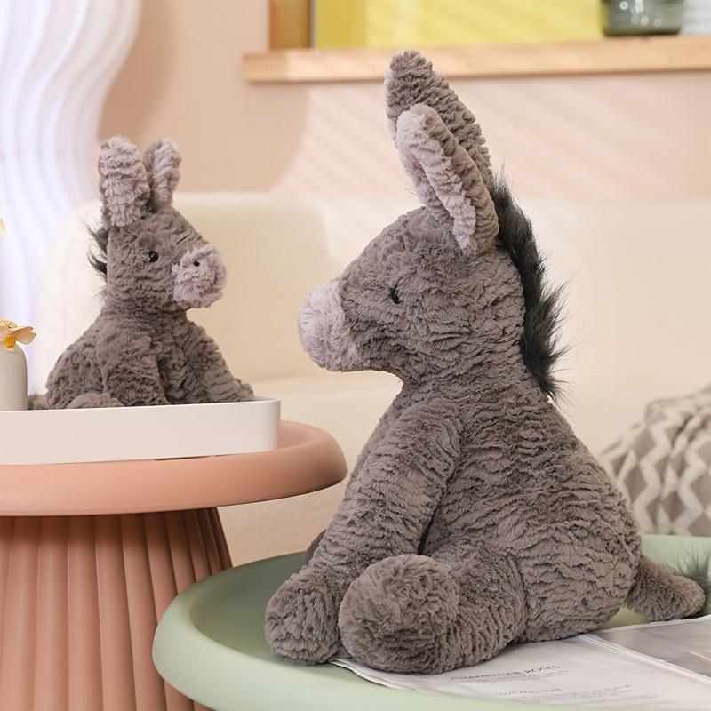 6in Donkey Plush Soft Gray Stuffed Animal Toy