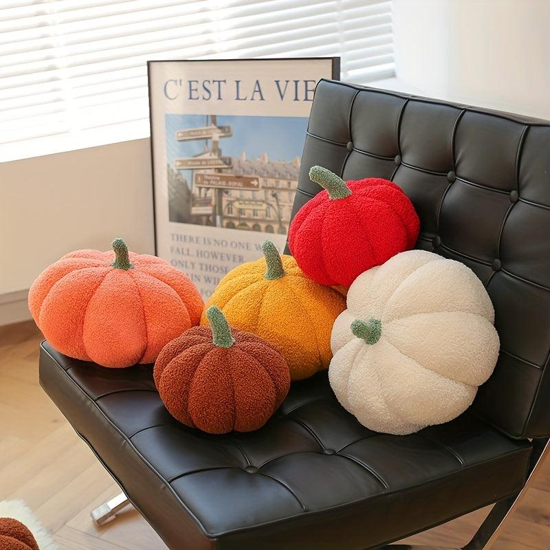 Halloween Stuffed Pumpkin Plush Toy 3D Shape Decoration Thanksgiving Pillow