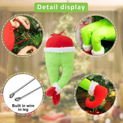 Green Monster Leg Stuffed Christmas Ornament Home Decoration Halloween Decor
