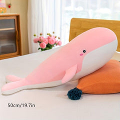 Whale Plush Pillow Toy - 19.7in & 31.5in - 3 Colors
