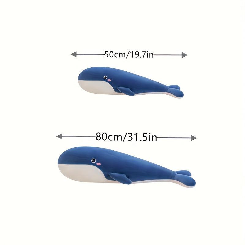 Whale Plush Pillow Toy - 19.7in & 31.5in - 3 Colors