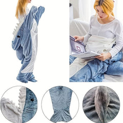 Shark Blanket Hoodie Wearable Snuggie Soft Shark Onesie