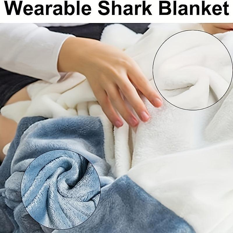 Shark Blanket Hoodie Wearable Snuggie Soft Shark Onesie