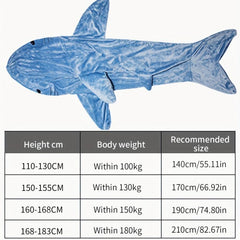 Shark Blanket Hoodie Wearable Snuggie Soft Shark Onesie