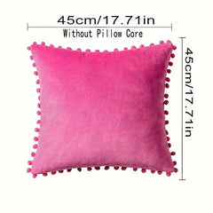 Velvet Throw Pillow Covers with Tassels Soft Square Pillow Case for Home Decor