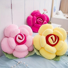 Polyester Floral Shaped Decorative Pillow All Season