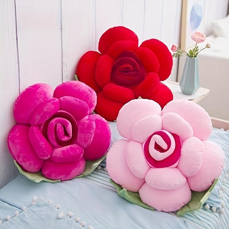 Polyester Floral Shaped Decorative Pillow All Season