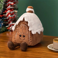 Gingerbread Man Snow House Christmas Plush Toy Gift