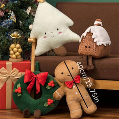 Gingerbread Man Snow House Christmas Plush Toy Gift