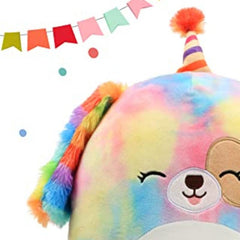 Rainbow Birthday Dog Plush Pillow Soft Puppy Plush Toy Dog