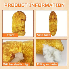 6in Chicken Nuggets Plush Pillow - Funny Big Chicken Block Pillow