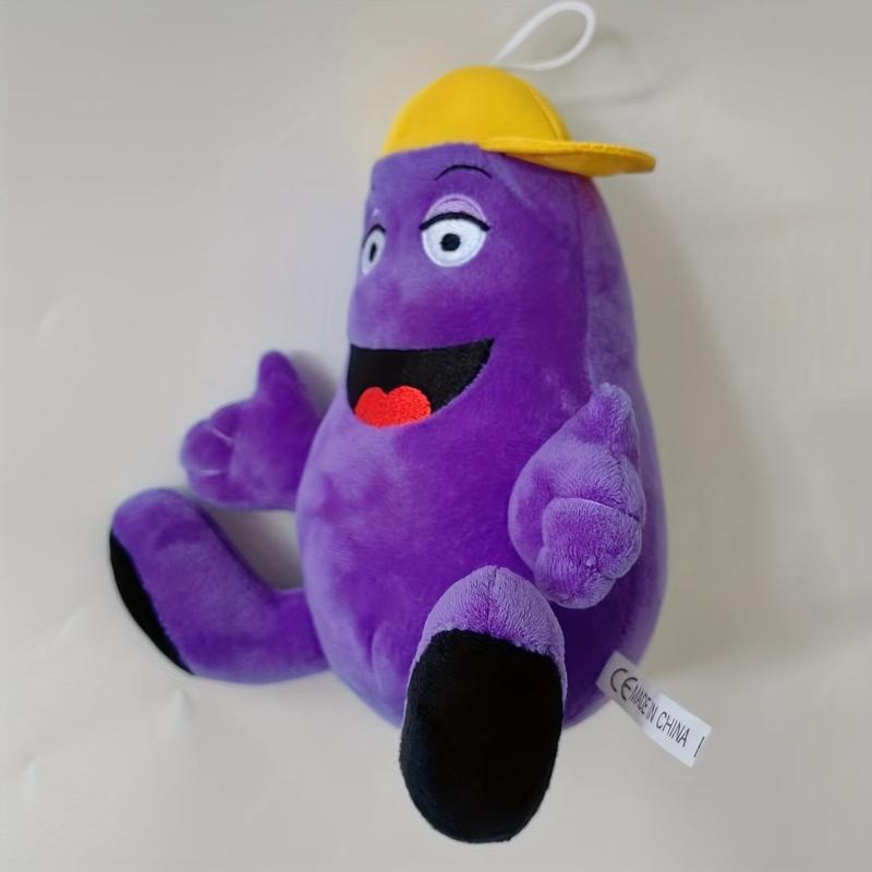 Big Purple Eggplant Plush Toy with Yellow Hat