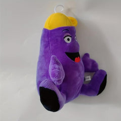 Big Purple Eggplant Plush Toy with Yellow Hat