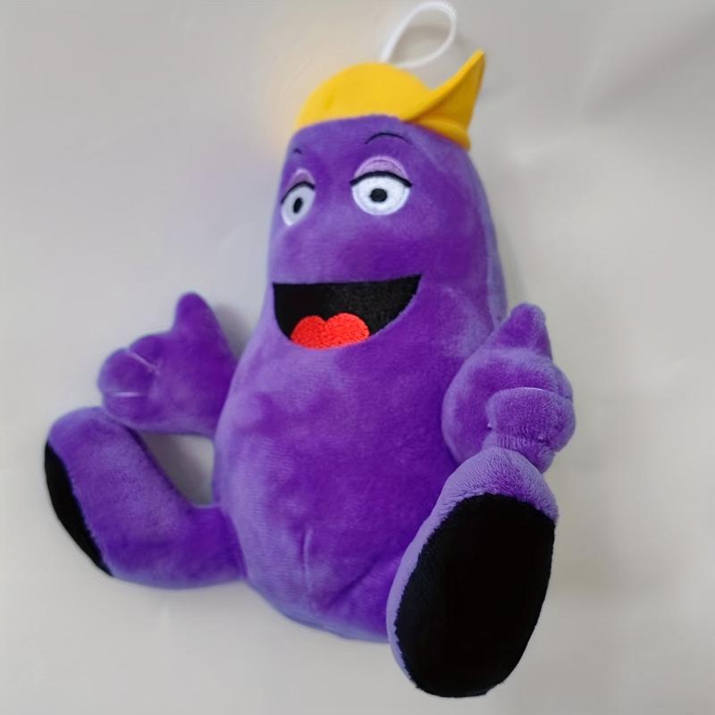 Big Purple Eggplant Plush Toy with Yellow Hat
