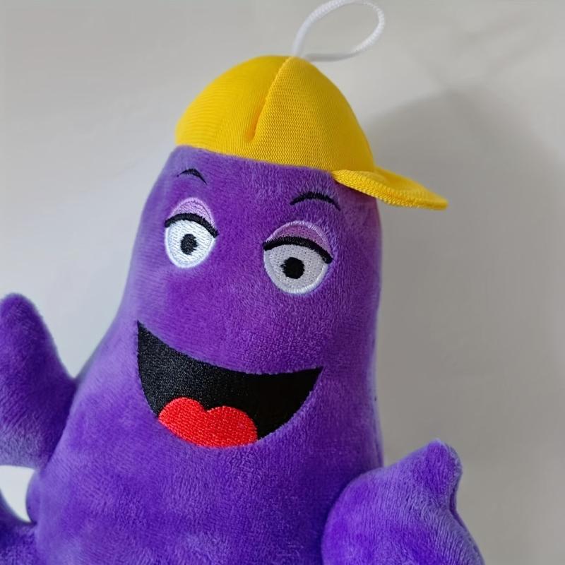 Big Purple Eggplant Plush Toy with Yellow Hat