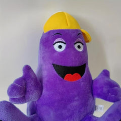 Big Purple Eggplant Plush Toy with Yellow Hat