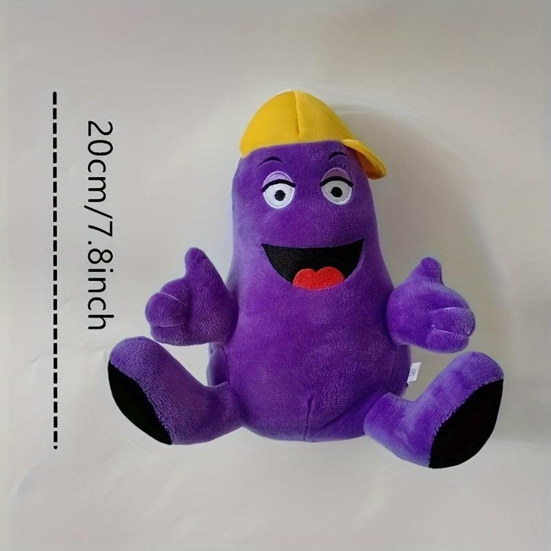 Big Purple Eggplant Plush Toy with Yellow Hat