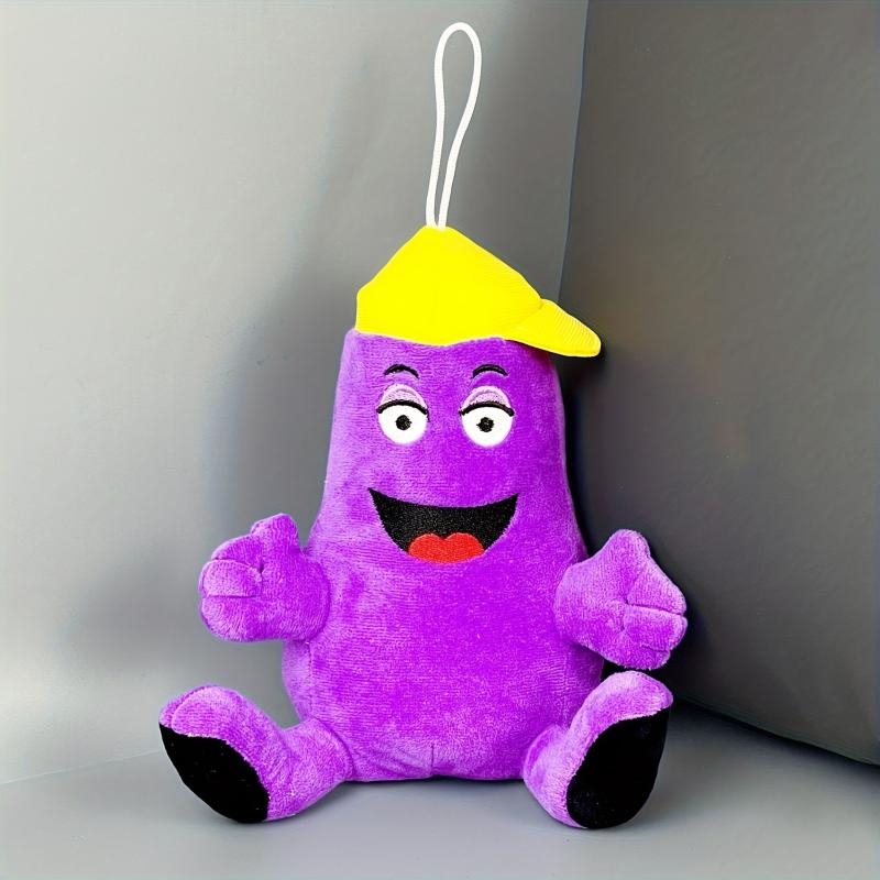 Eggplant Ghost Face Yellow Hat Plush Toy Kids Birthday Gift