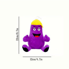 Eggplant Ghost Face Yellow Hat Plush Toy Kids Birthday Gift