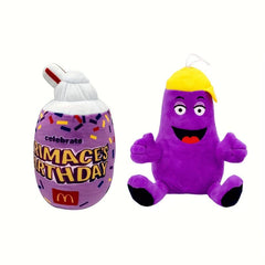 Eggplant Ghost Face Yellow Hat Plush Toy Kids Birthday Gift