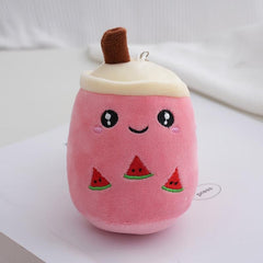 Pearl Milk Tea Keychain Plush Pendant Bag Ornament Birthday Gift