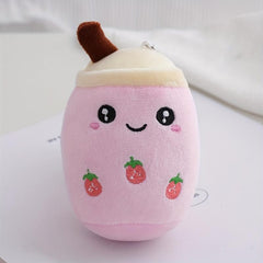 Pearl Milk Tea Keychain Plush Pendant Bag Ornament Birthday Gift