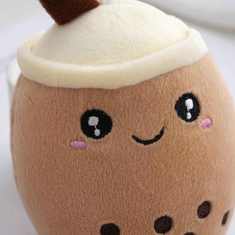 Pearl Milk Tea Keychain Plush Pendant Bag Ornament Birthday Gift