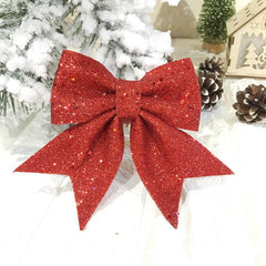 2 Sets Christmas Bows Pearl Cotton Gold Bows Tree Decorations