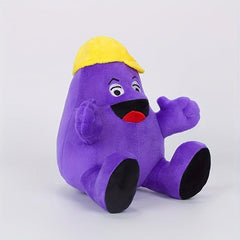 Grimace Shake Plush & Yellow Hat Plush Food Character Doll Kids Decor
