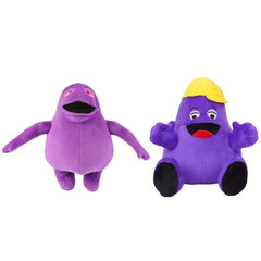Grimace Shake Plush & Yellow Hat Plush Food Character Doll Kids Decor