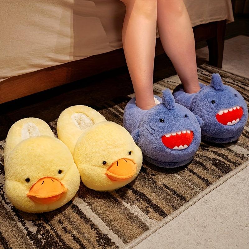 Women's Yellow Duck Plush Slippers Warm Cozy Home Novelty Slippers