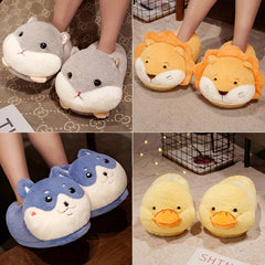 Women's Yellow Duck Plush Slippers Warm Cozy Home Novelty Slippers