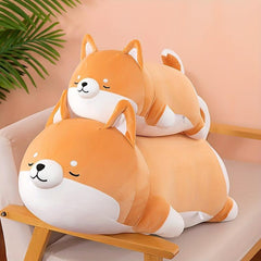 Shiba Inu Pillow Plush Toy 2 Sizes 13.8in 21.7in Compression Bag Packaging