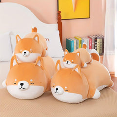 Shiba Inu Pillow Plush Toy 2 Sizes 13.8in 21.7in Compression Bag Packaging