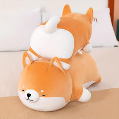 Shiba Inu Pillow Plush Toy 2 Sizes 13.8in 21.7in Compression Bag Packaging