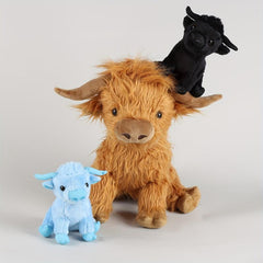 Highland Cow Plush with 2 Baby Plush - Stuffed Animals Gift