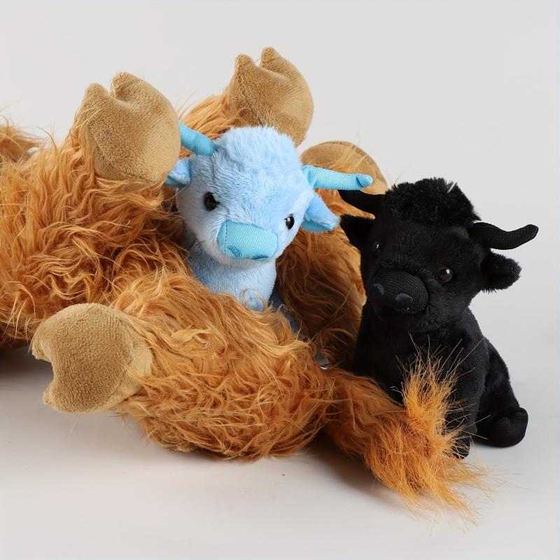Highland Cow Plush with 2 Baby Plush - Stuffed Animals Gift