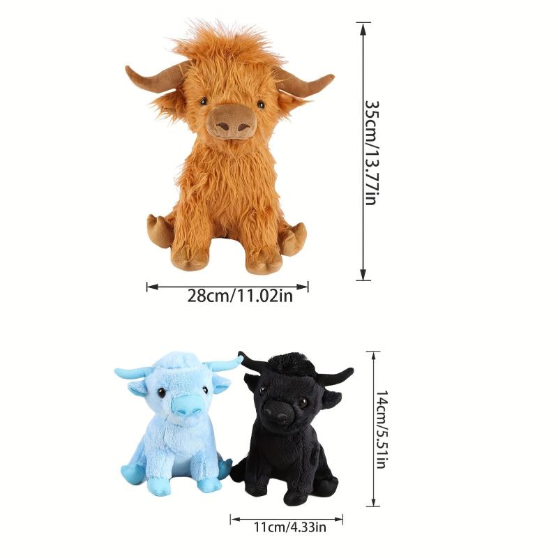 Highland Cow Plush with 2 Baby Plush - Stuffed Animals Gift